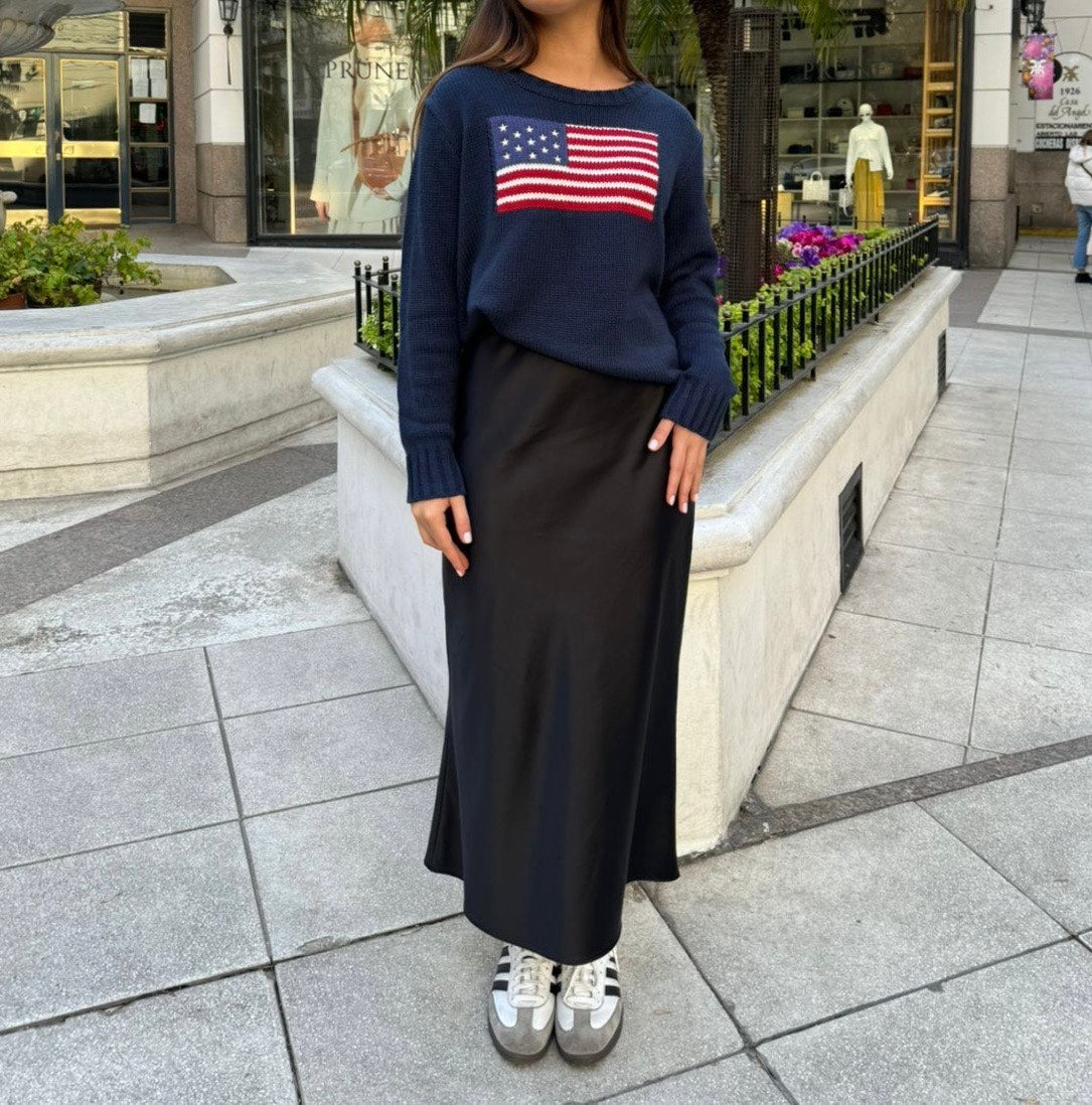 Eyelet Skirt and USA Sweater